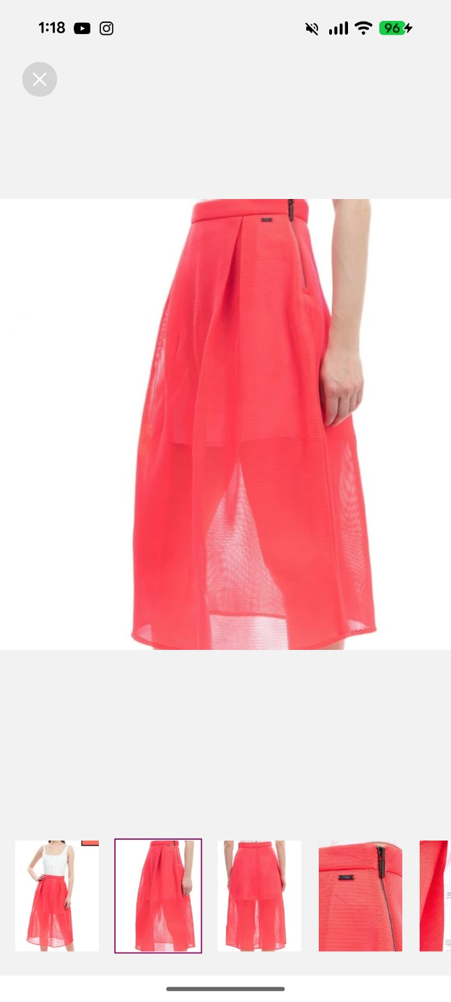 Armani Exchange Coral midi skirt/ mesh overlay (sz 2, new) - photo 2