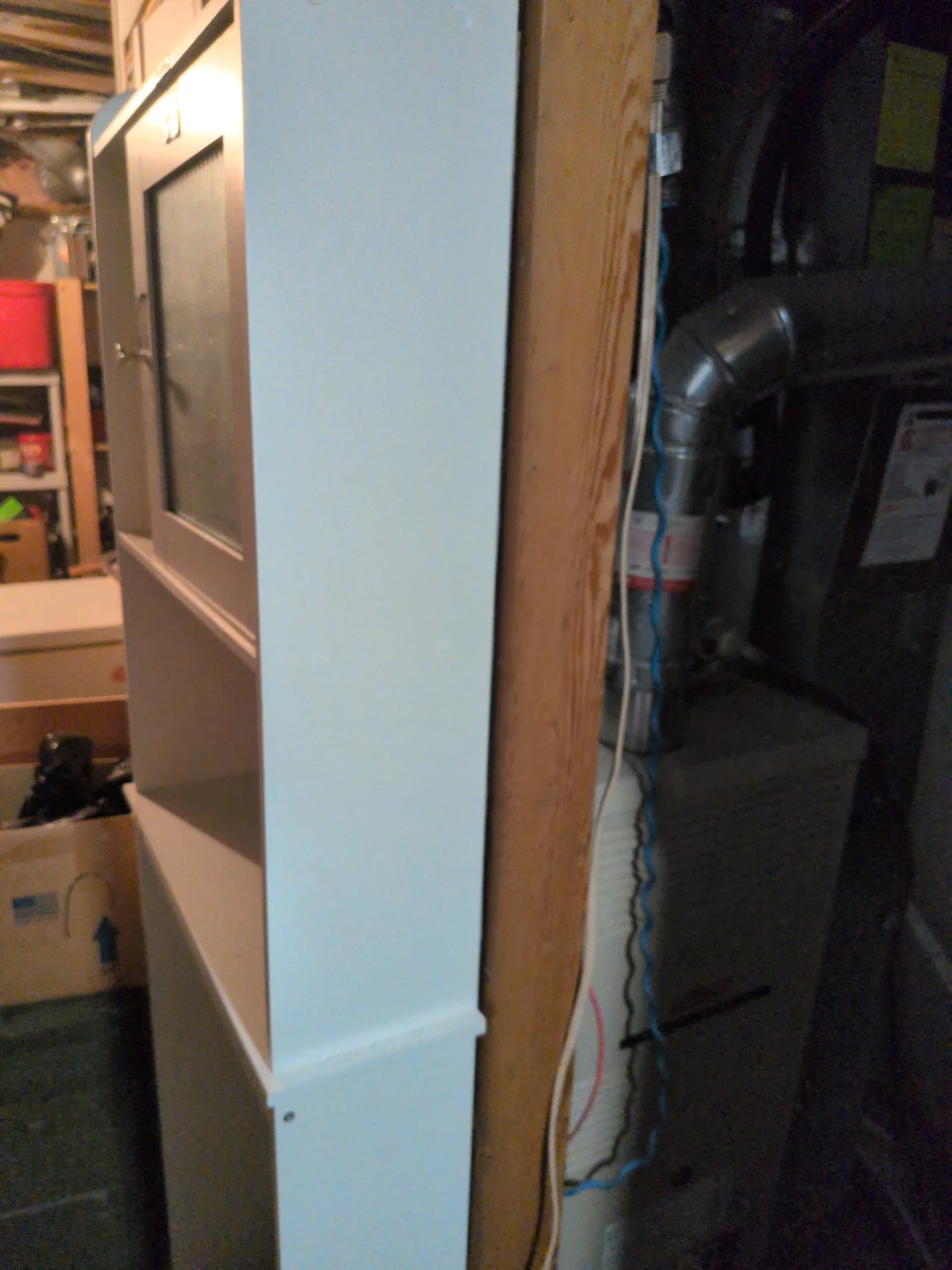 White Storage Cabinet with Glass Door - photo 2