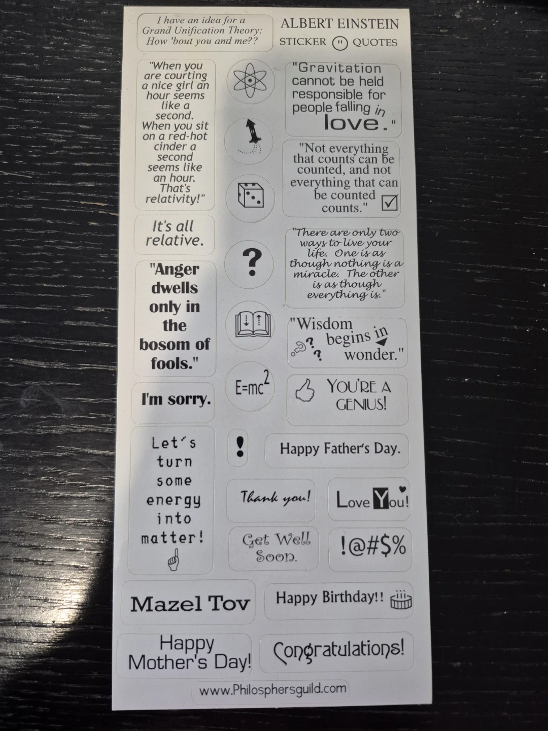 Albert Einstein Getting Card with Sticker Sheet - photo 4