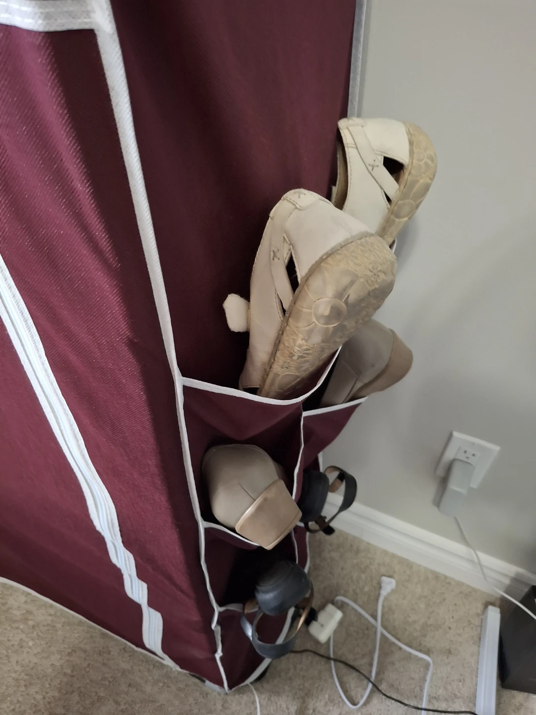Maroon 5-Tier Fabric Shoe Rack Organizer - photo 3
