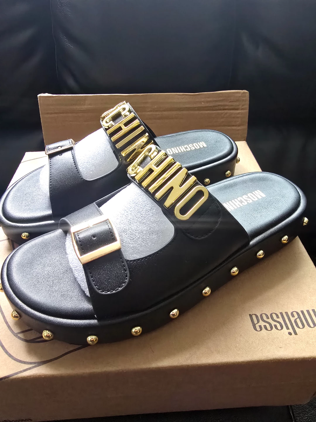 Brand new Fashion Women sleepers Glossy Gold and Black