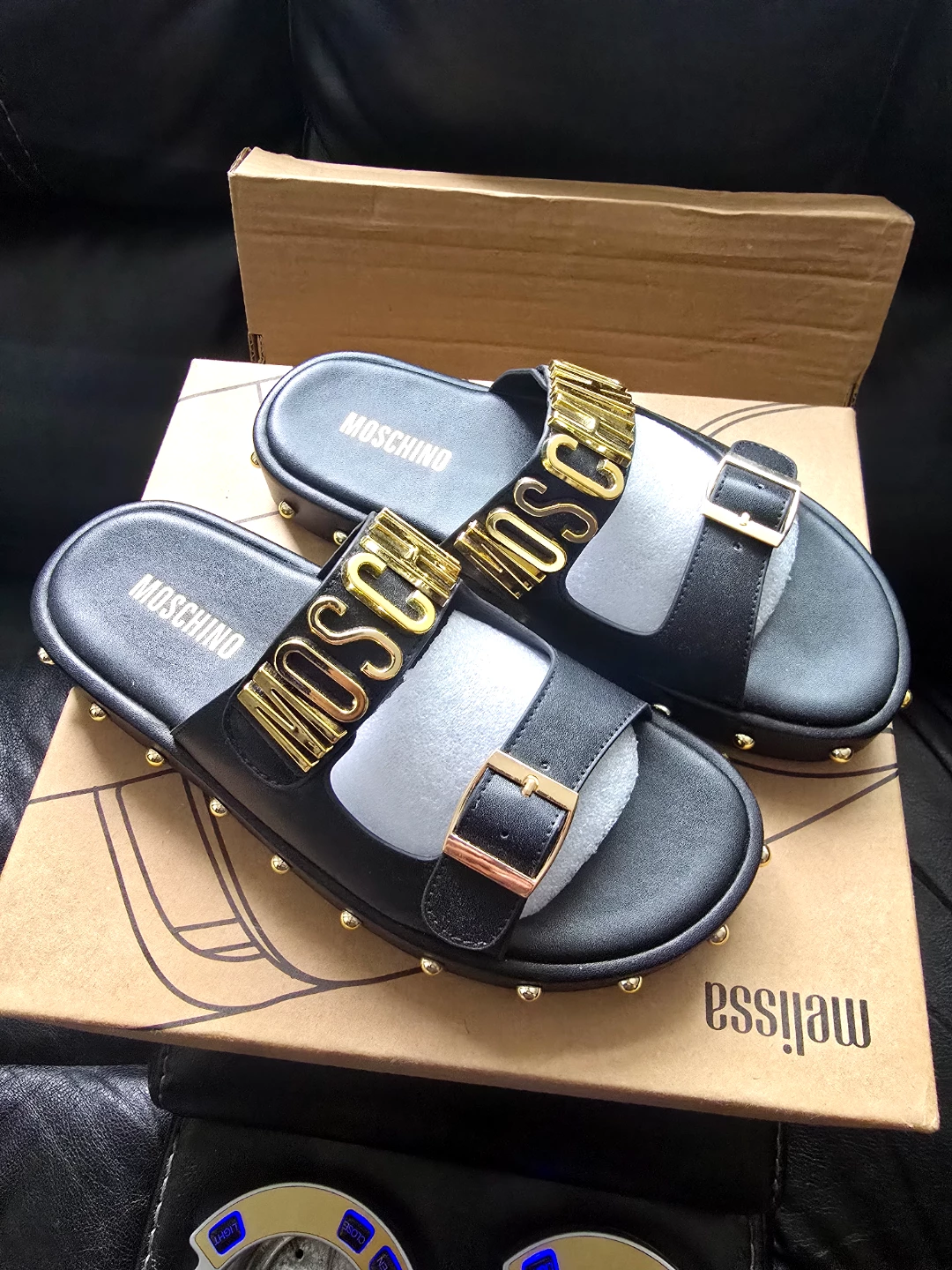 Brand new Fashion Women sleepers Glossy Gold and Black - photo 4
