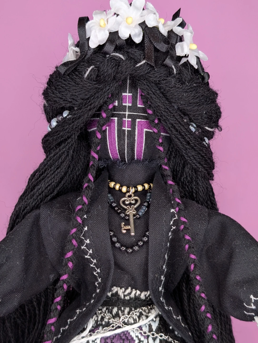 Handmade Black Motanka Berehynia - Ukrainian heritage - photo 2