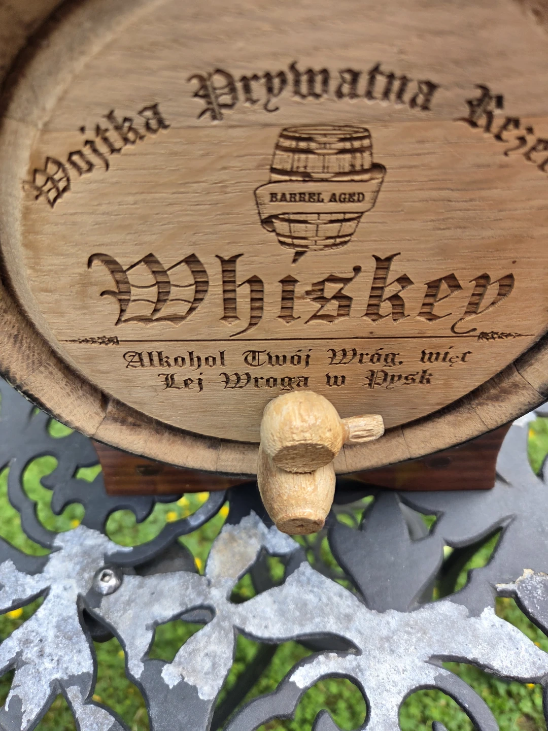Wooden Barrel Aged Whiskey Decorative Oak Keg with Tap - photo 3