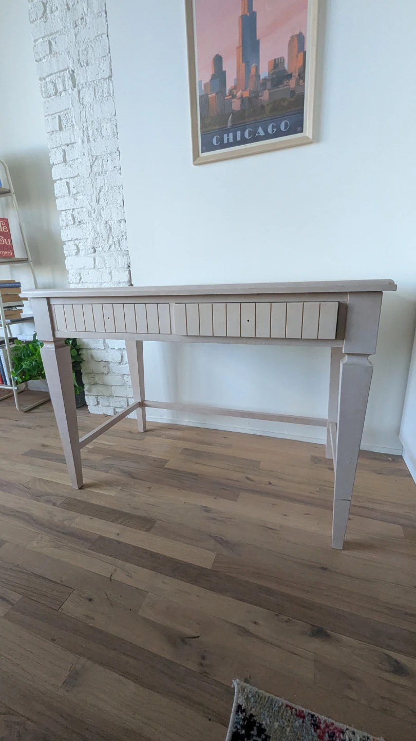 Light pink desk/tv stand