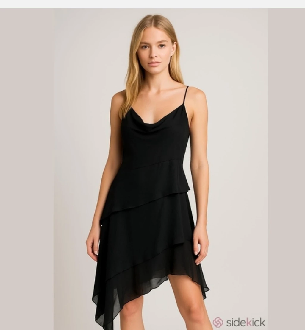 Kimchi Blue Black Layered Midi Dress