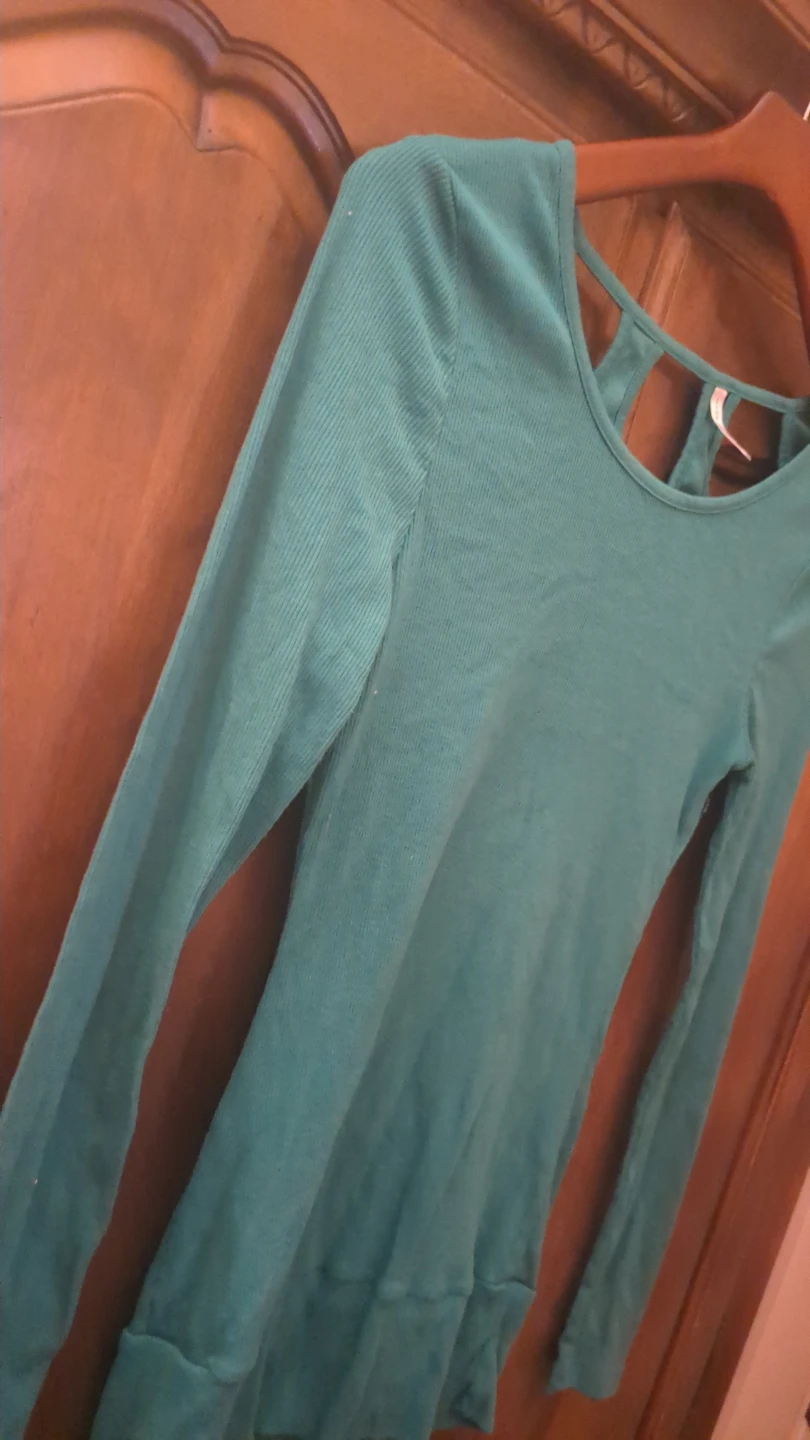 ICON APPAREL Teal Cutout Back Long Sleeve Top Size L - photo 3