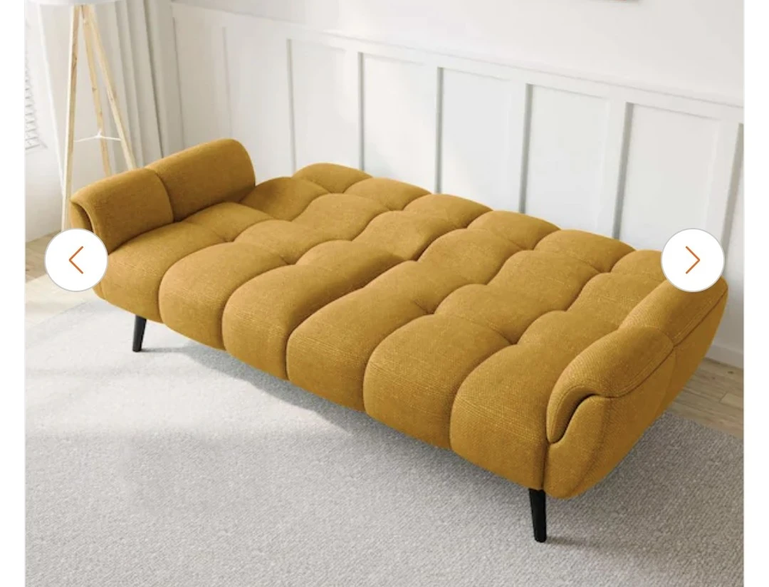 Yellow Tufted Sofa Bed - photo 4