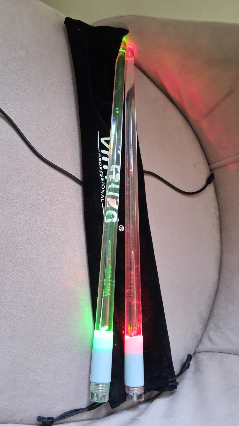 Drum Sticks Rechargeable Color Changing LED W Storage Bag