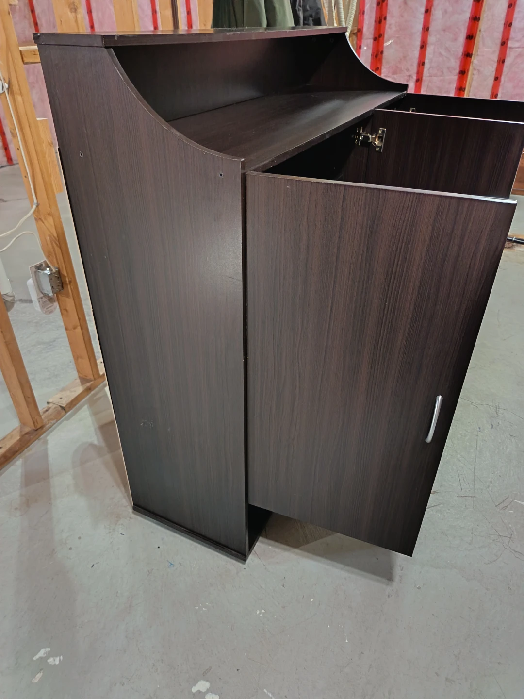 Dark Brown Cabinet with Shelves