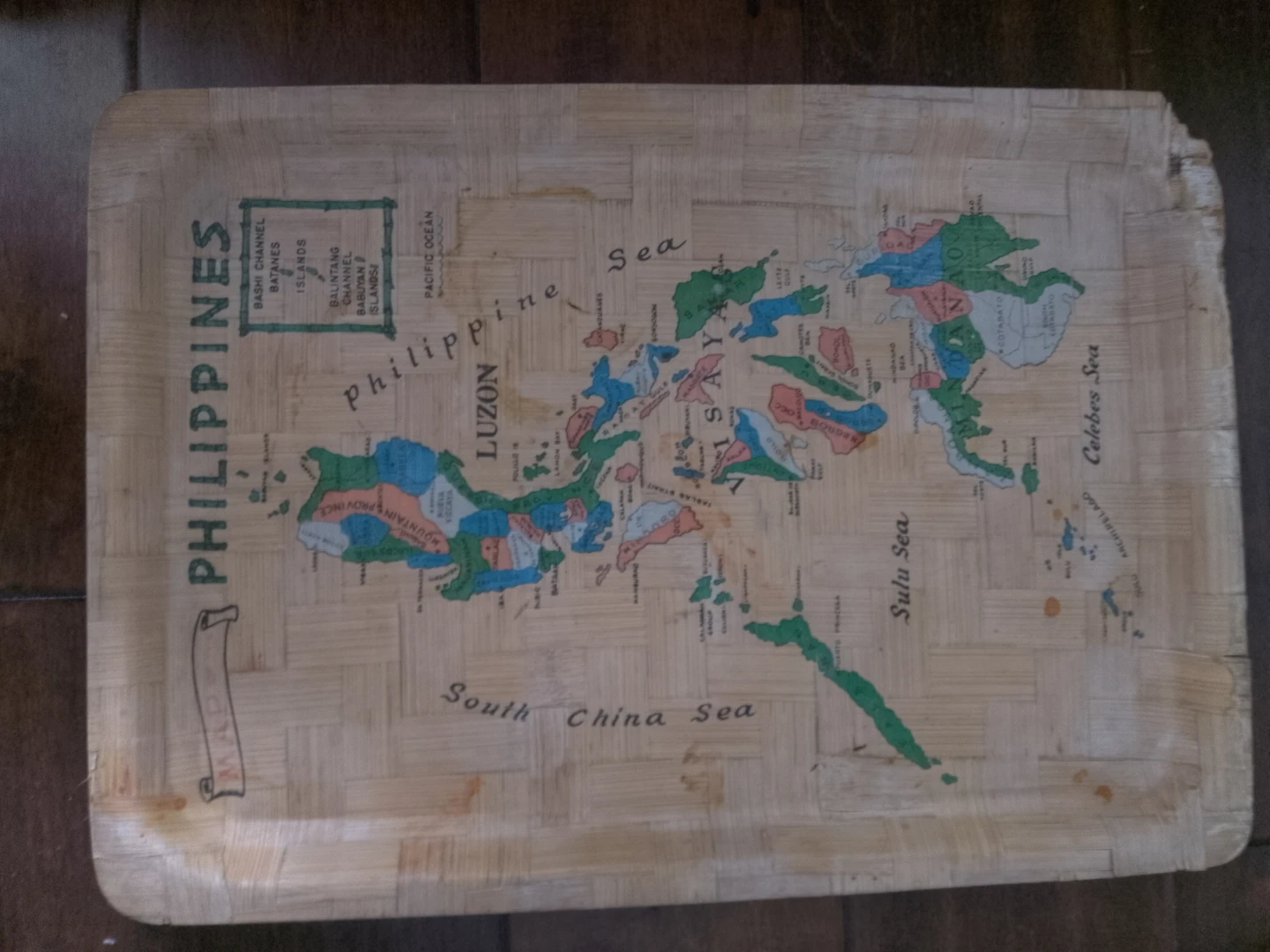 Bamboo Serving Tray with Philippines Map Design ⚽