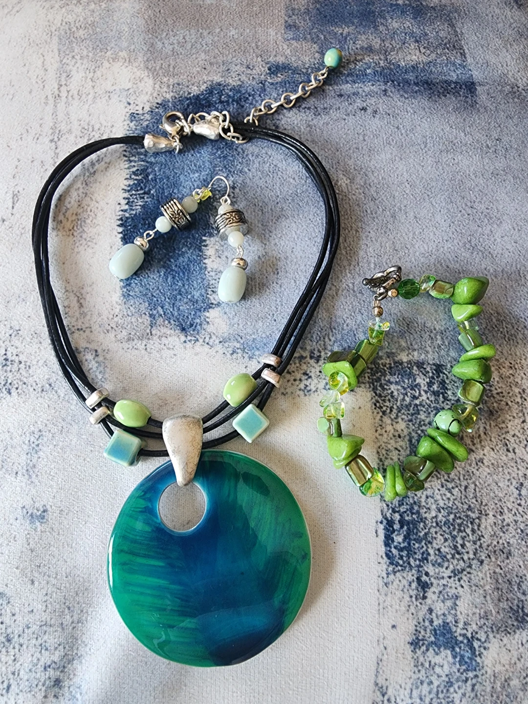 Chico's Statement Necklace, Bracelet & Earrings Set