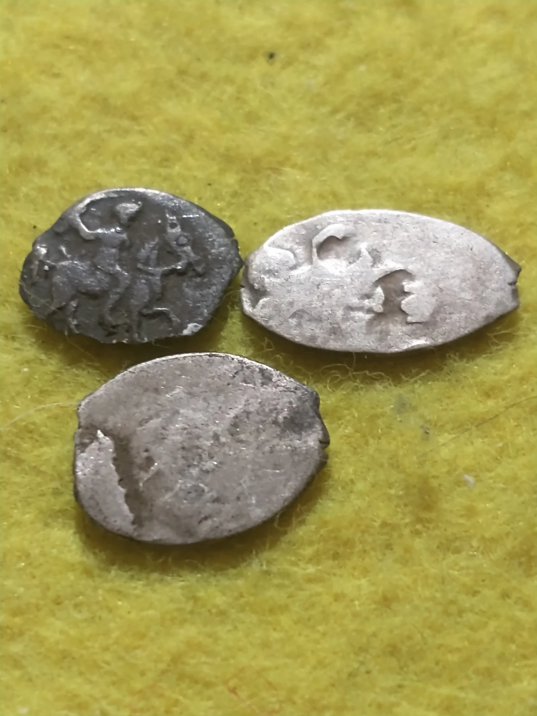 1682-1725 Russia Peter I The Great X3 silver kopeks wire money
