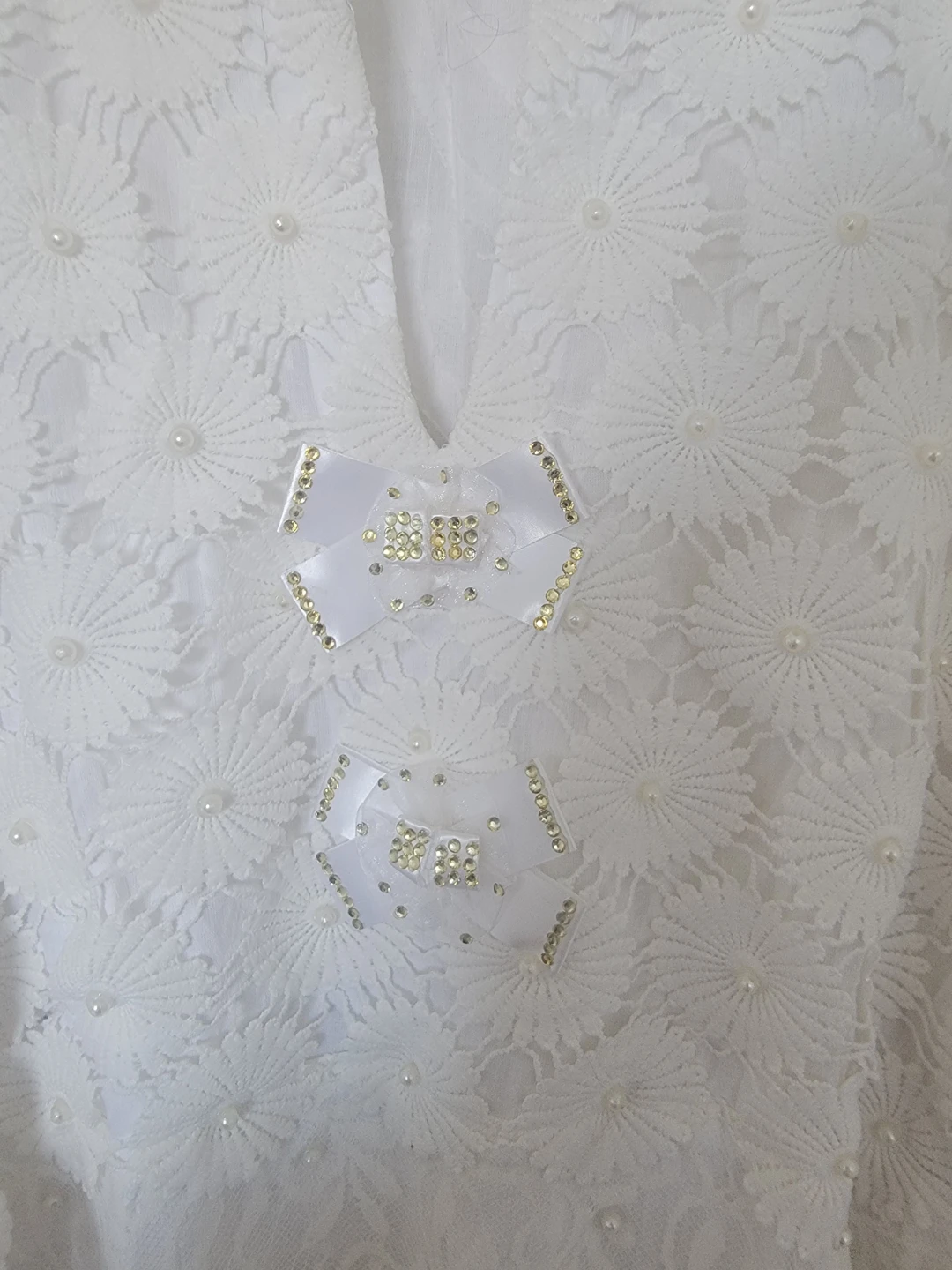 White Lace Dress with Beading Freesize - photo 2