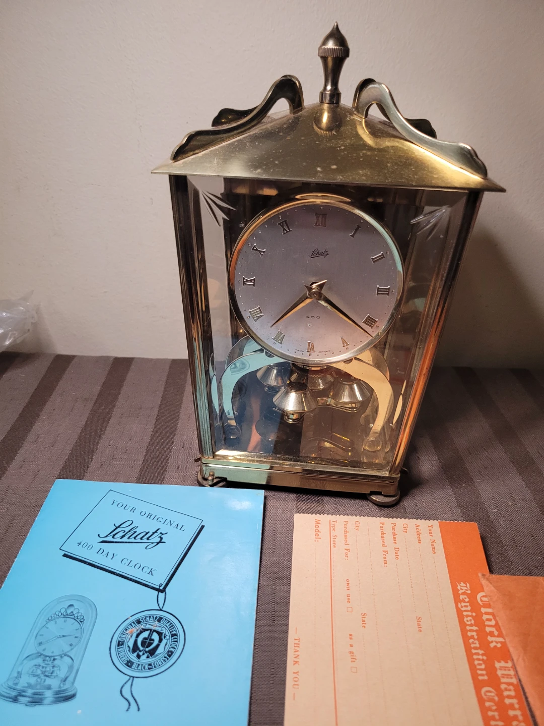 Rare Schatz 400 Day "Anniversary" Clock with Manuals - photo 2