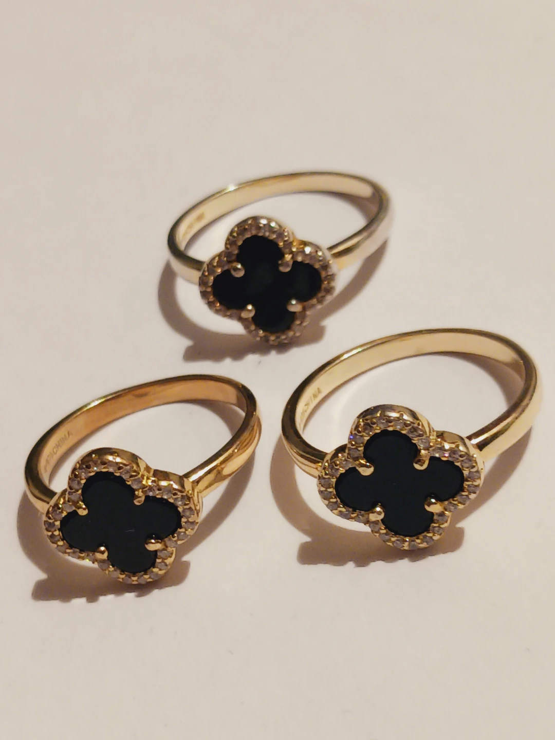 Gold Overlay Sterling Silver 925 Black 🍀 Rings $20 EACH - photo 3