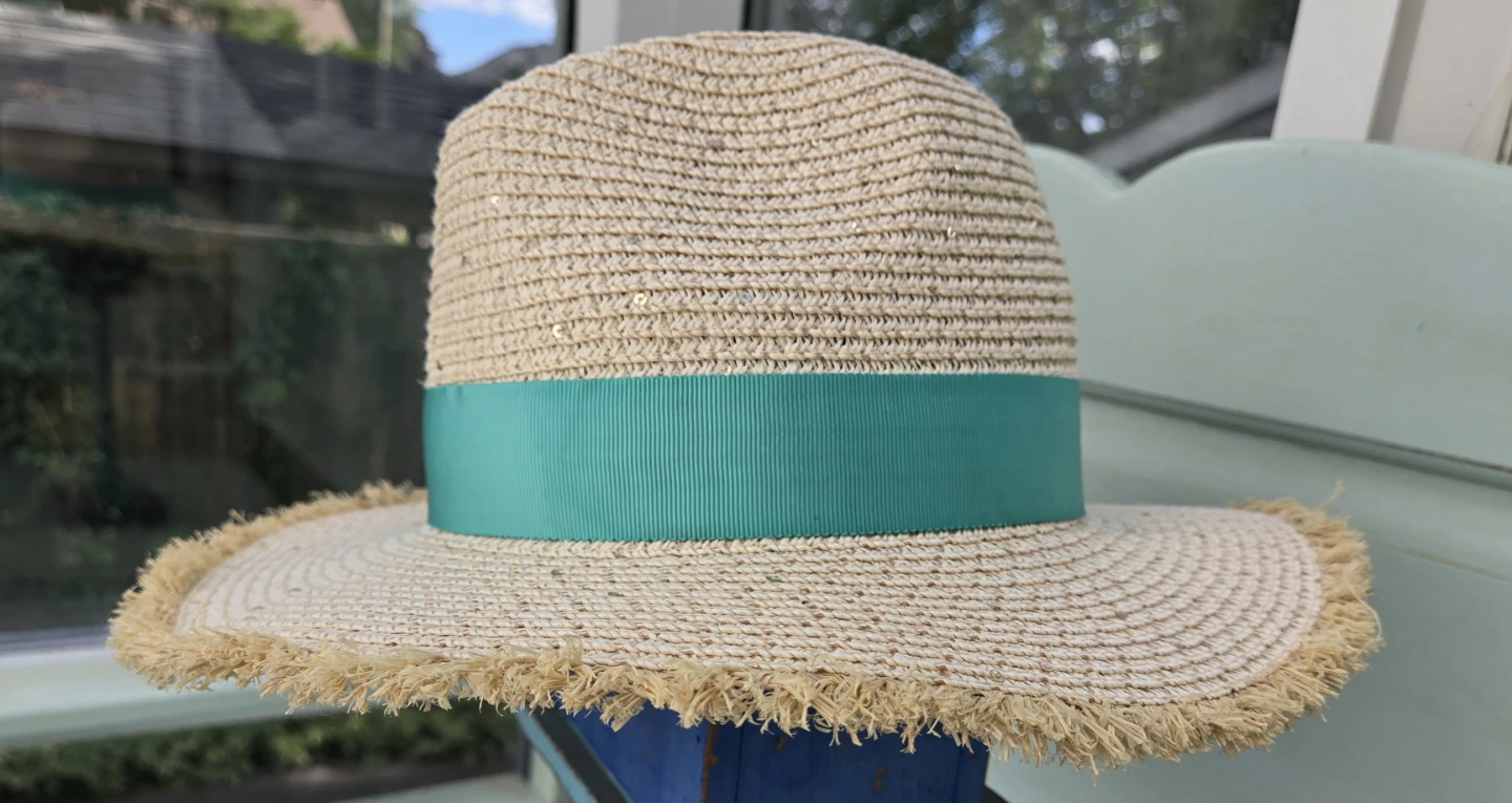 David & Young Straw Hat with Teal Ribbon - photo 3