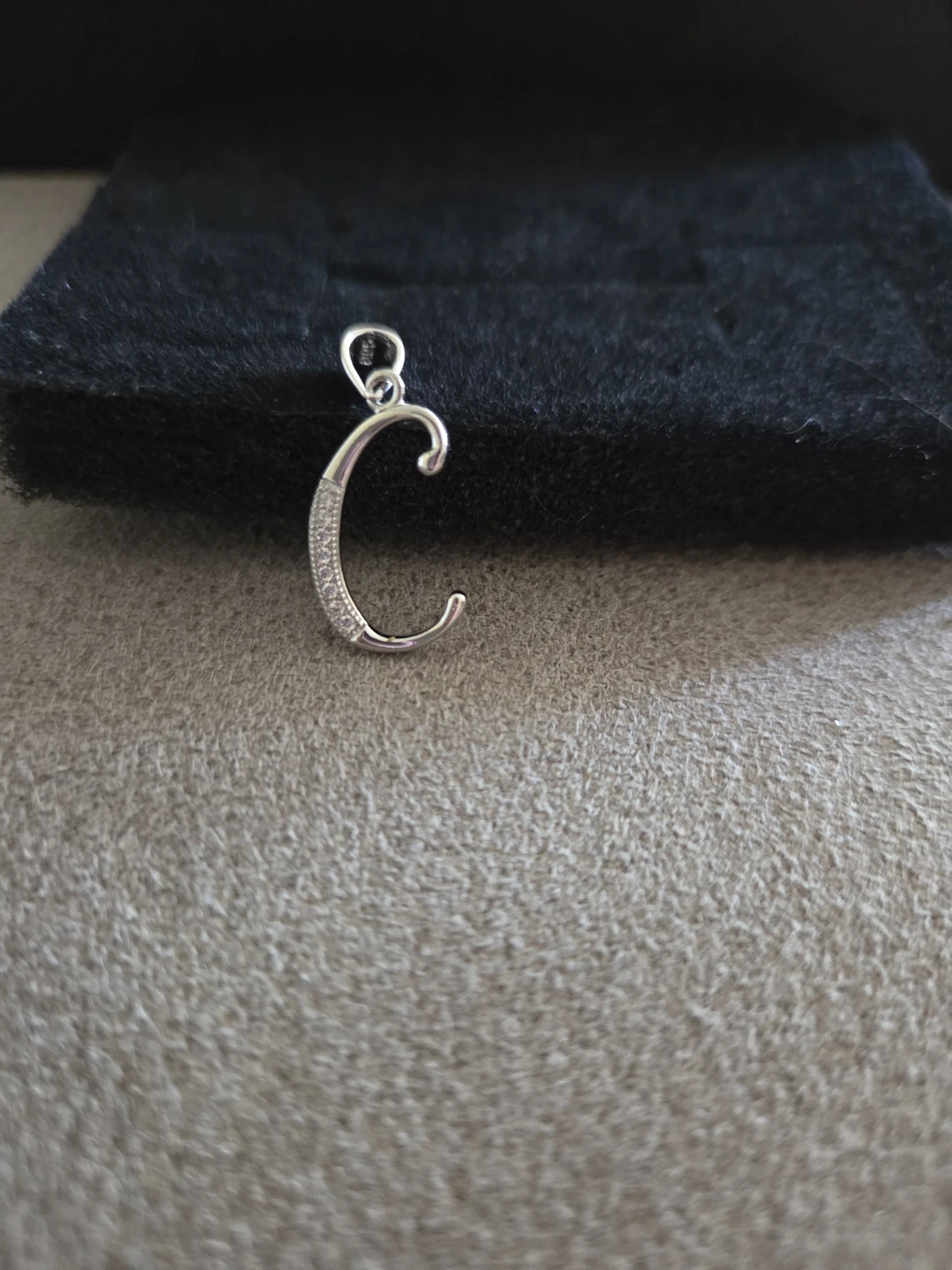 Sterling Silver Letter C Pendant Charm