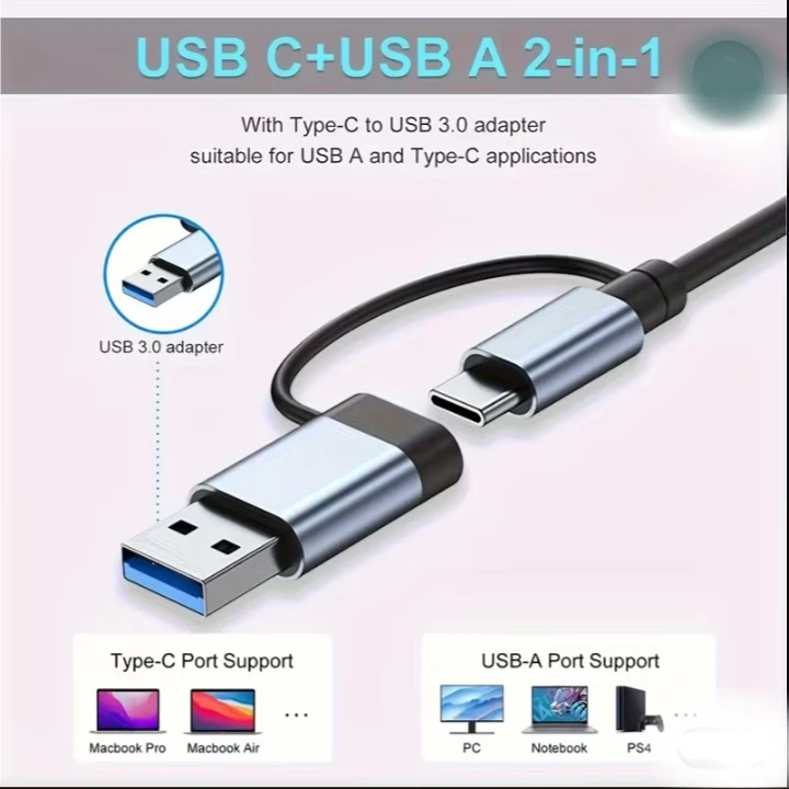 8-in-2 USB Hub with SD/TF Card Reader - photo 4