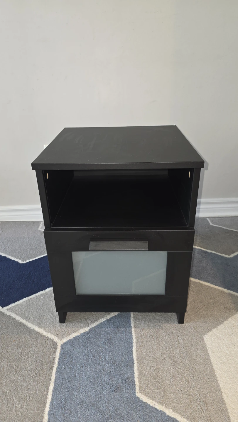 Black Nightstand with Drawer