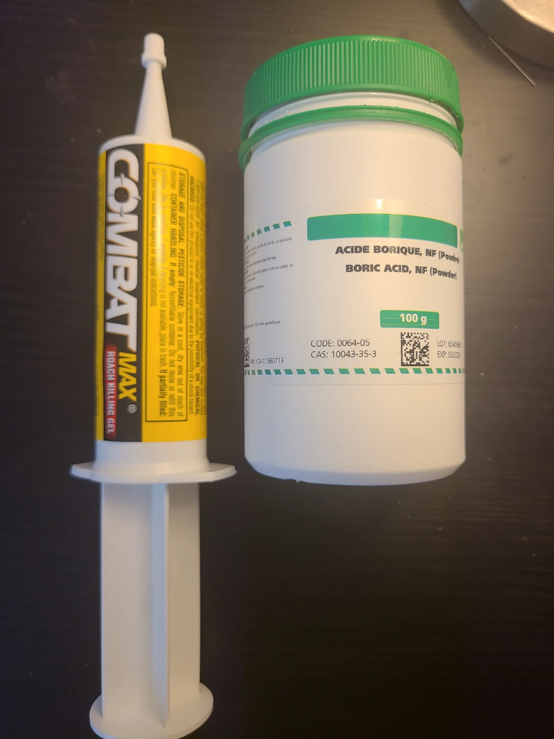 Combat Max Roach Killing Gel and Boric Acid Powder