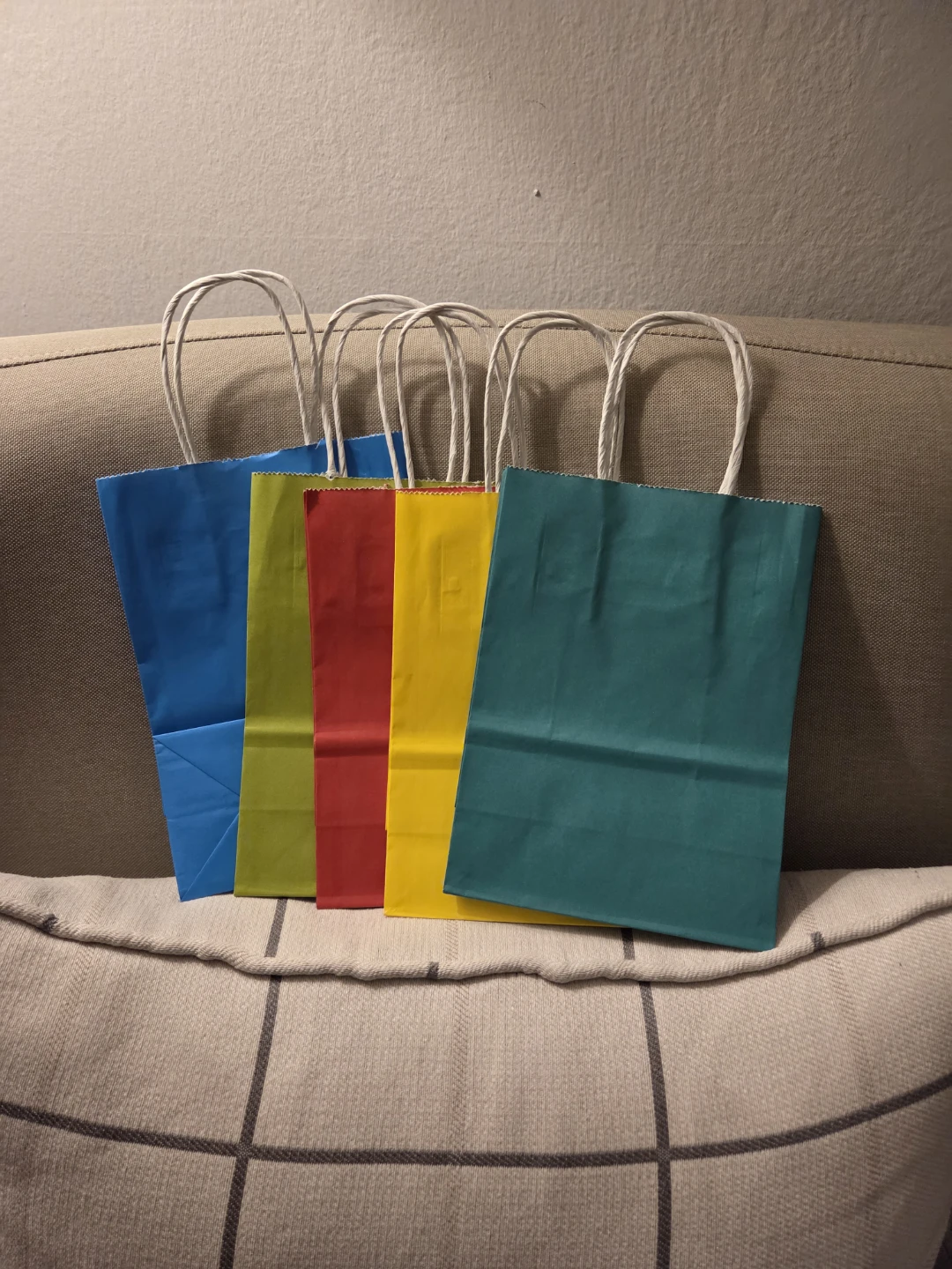 Set of 5 Colorful Paper Gift Bags ⚽️