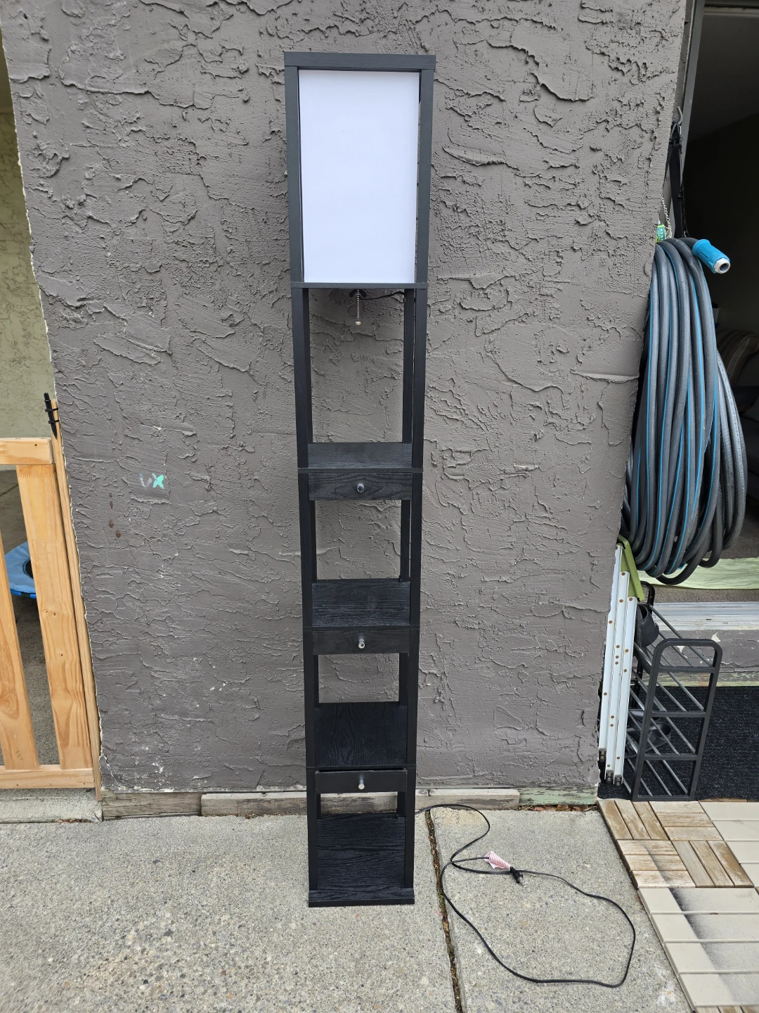 72" Traditional LED Shelf Floor Lamp with Black Finish - photo 2