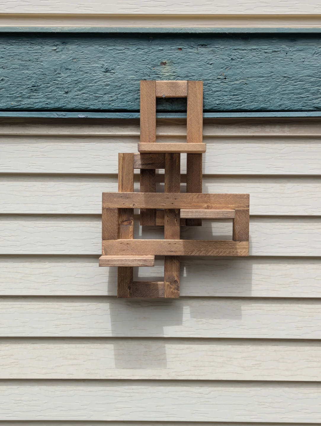 Handmade Set of 2 Golden Oak Wall Shelves
