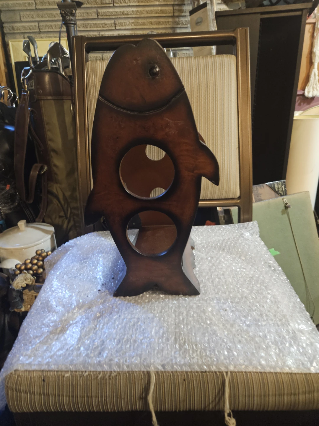 Wooden Fish Wine Bottle Holder - photo 2