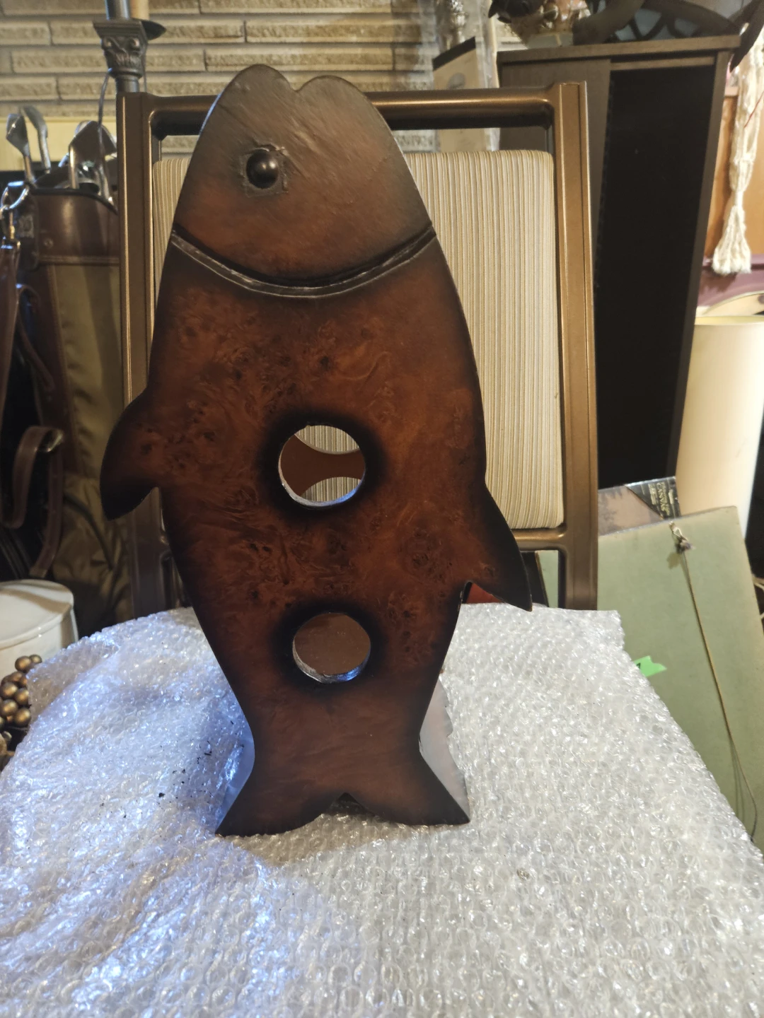 Wooden Fish Wine Bottle Holder - photo 3