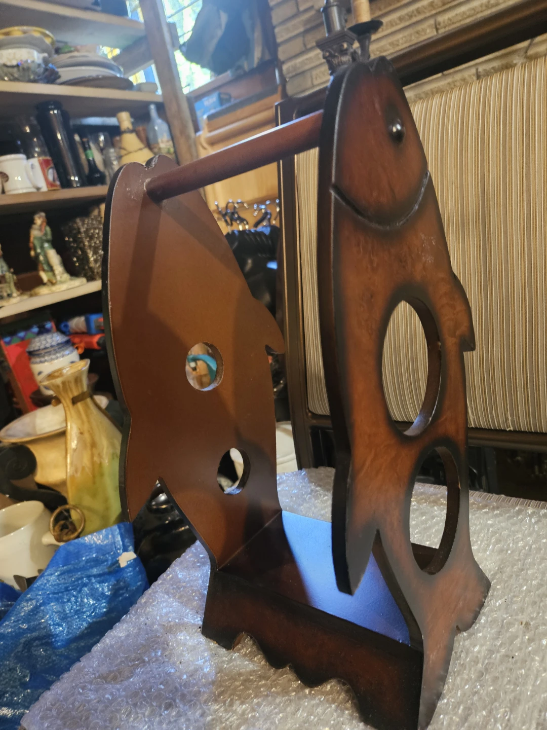 Wooden Fish Wine Bottle Holder - photo 5