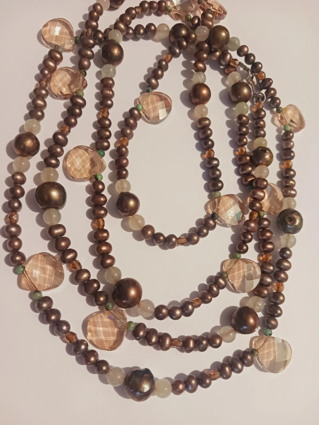 Freshwater Pearls, Smokey Quartz & Moonstone Long 56"  Necklace - photo 2