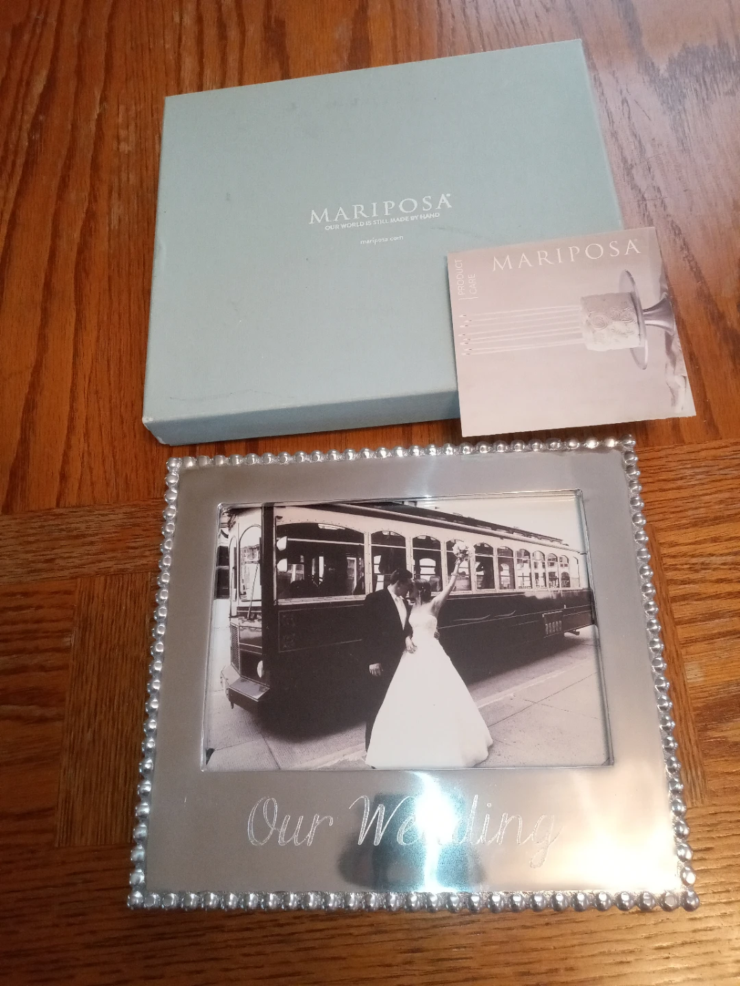 Mariposa "Our Wedding" Silver Photo Frame