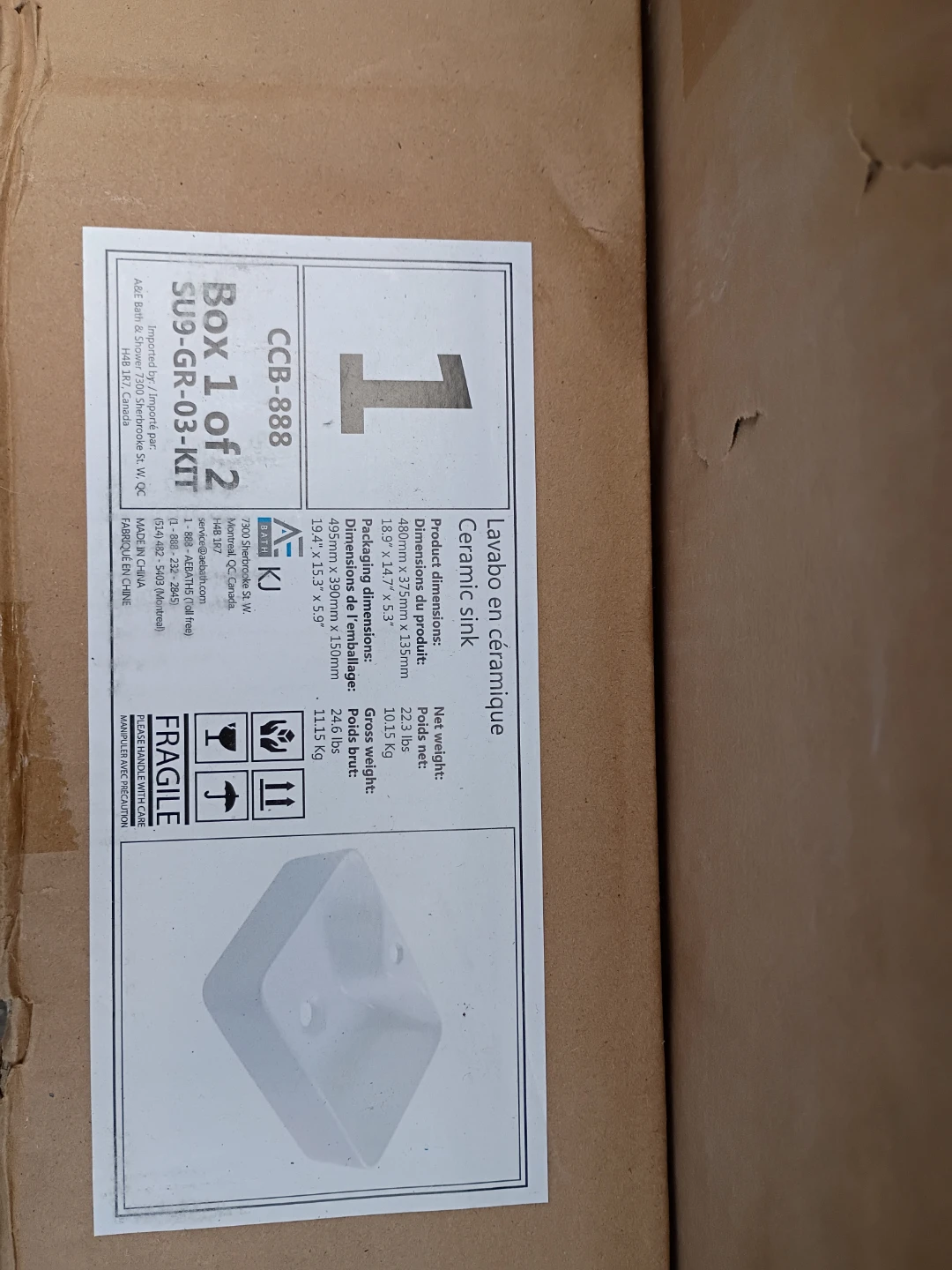 Vanity Ceramic Sink SU9-GR-03-KIT