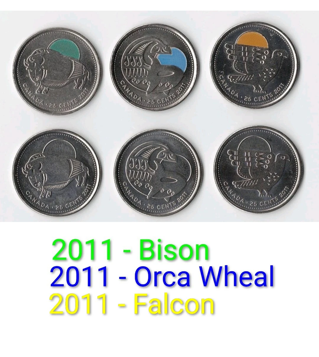 2011 Canadian Legendary Nature Park 6 quarters.