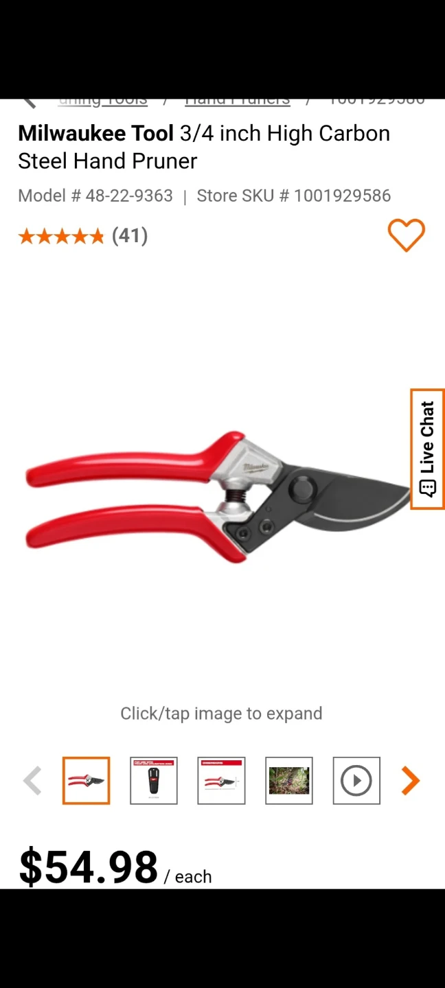 Milwaukee Tool 3/4 inch High Carbon Steel Hand Pruner