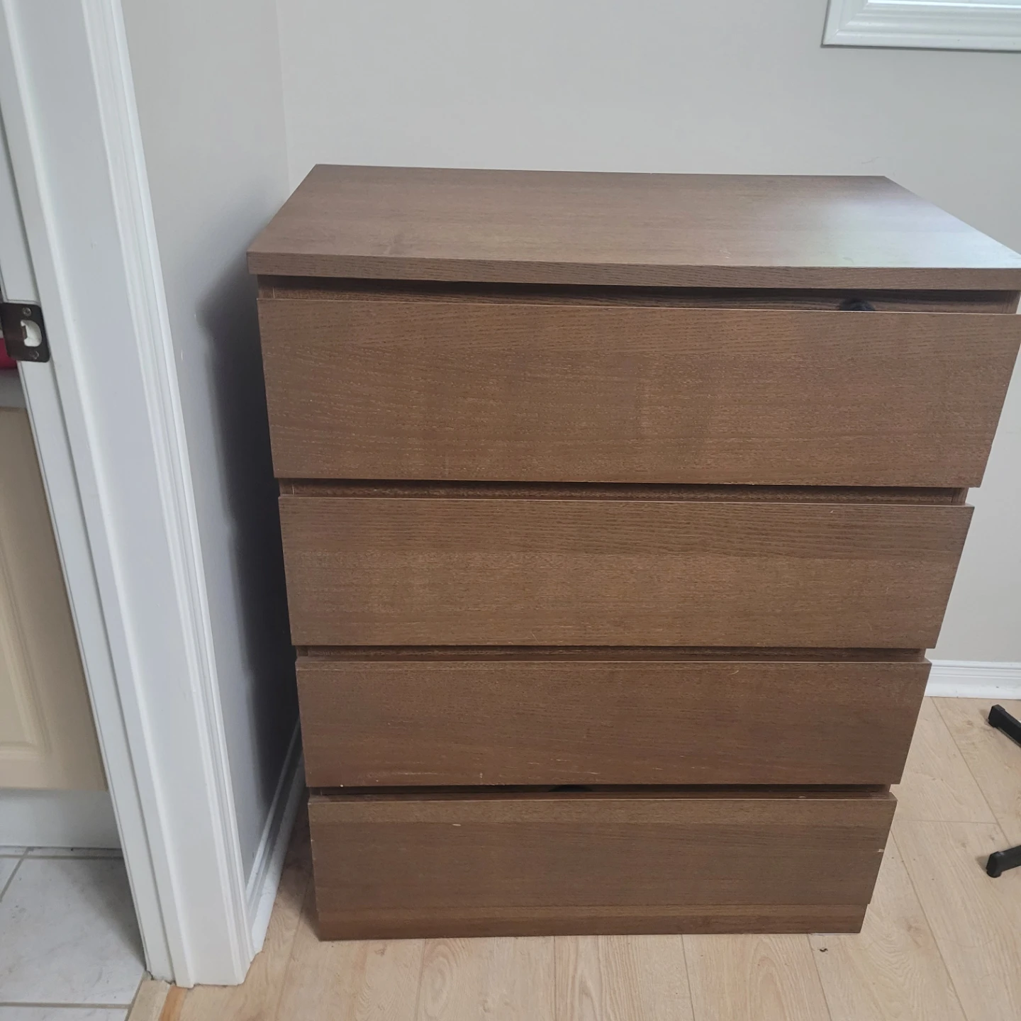 4 Drawer Dresser - Brown Wood Finish