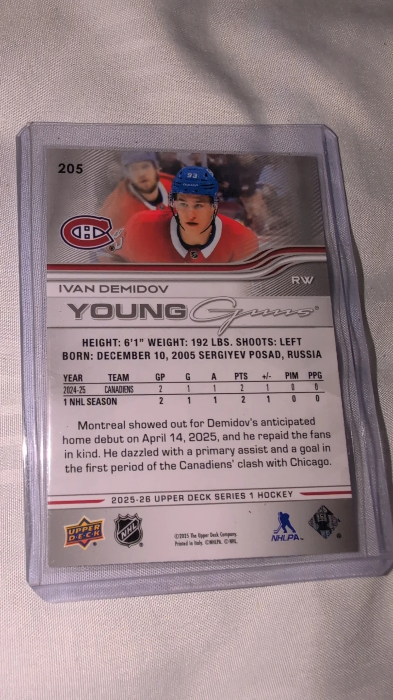 2023-24 Upper Deck Series 1 - Ivan Demidov Young Guns - photo 2