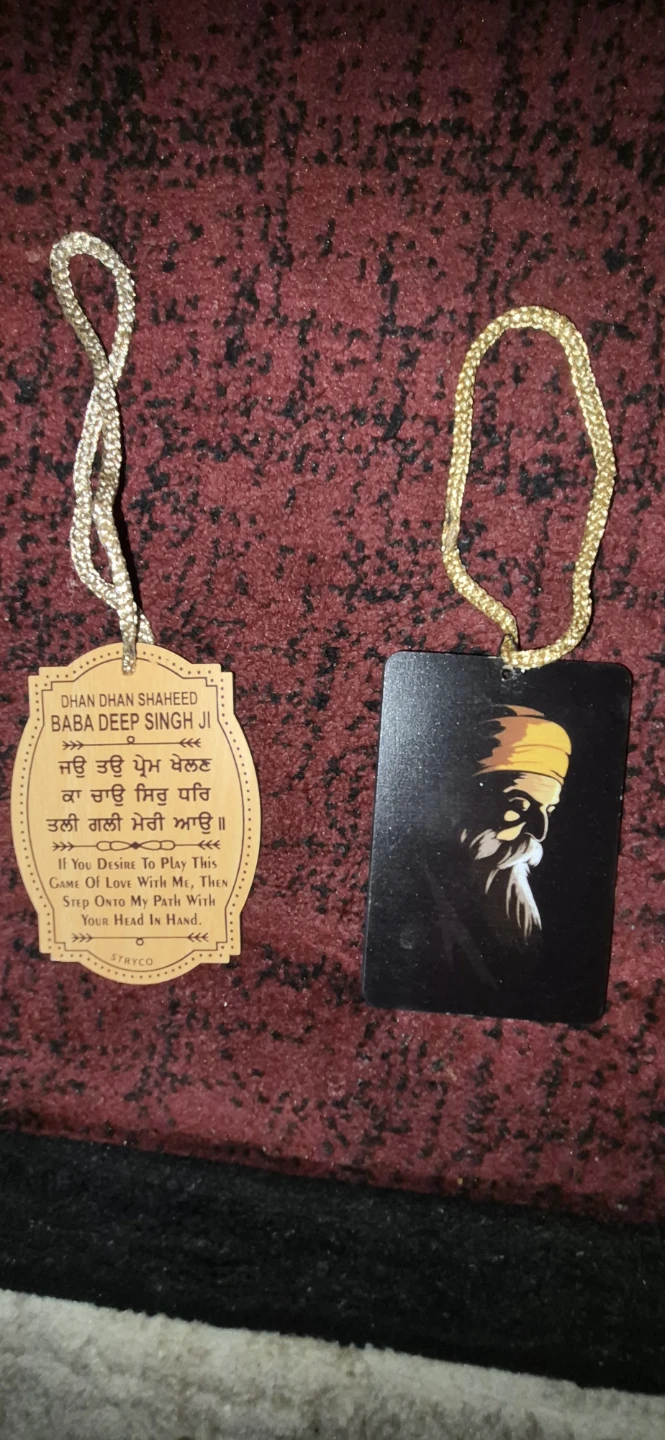 Wooden Punjabi Sikh Car Hanging Ornament - photo 2