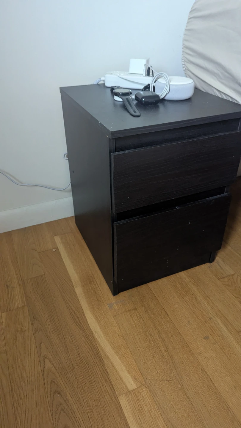 IKEA Black 2-Drawer Nightstand