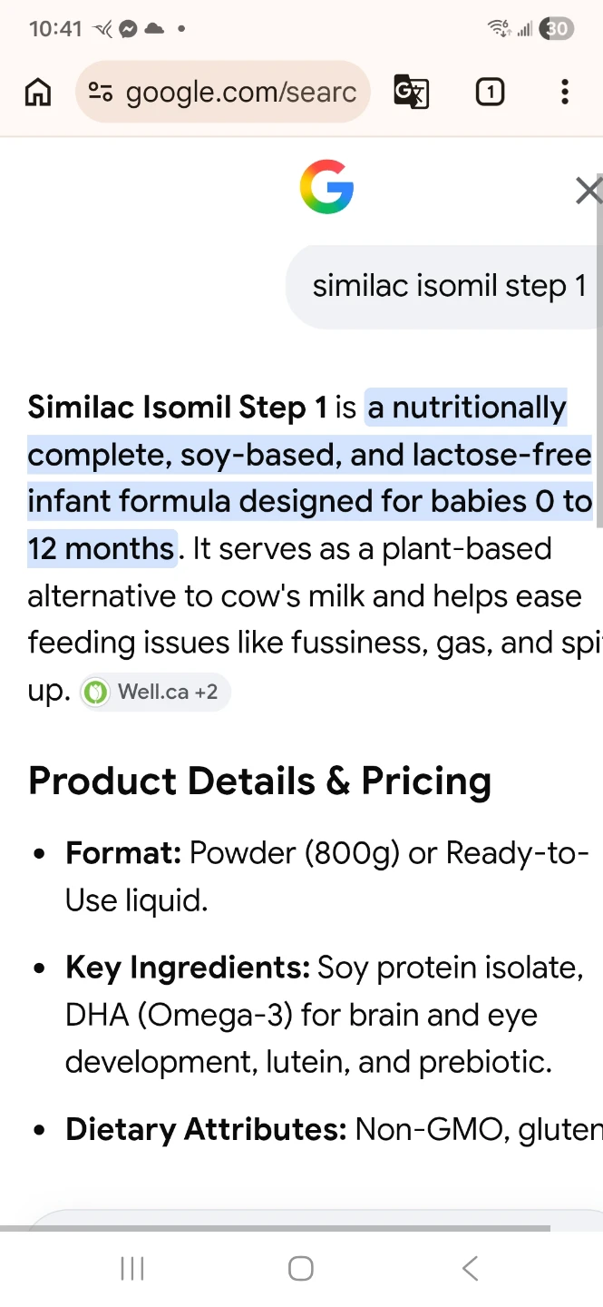 Similac Isomil Step 1 Soy-Based Infant Formula - 800g - photo 3