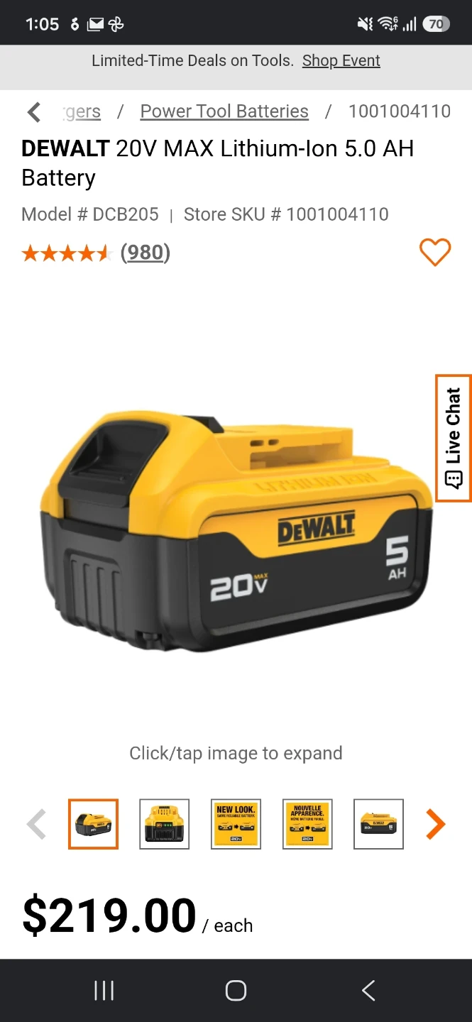 DEWALT 20V MAX Lithium-Ion 5.0 AH Battery