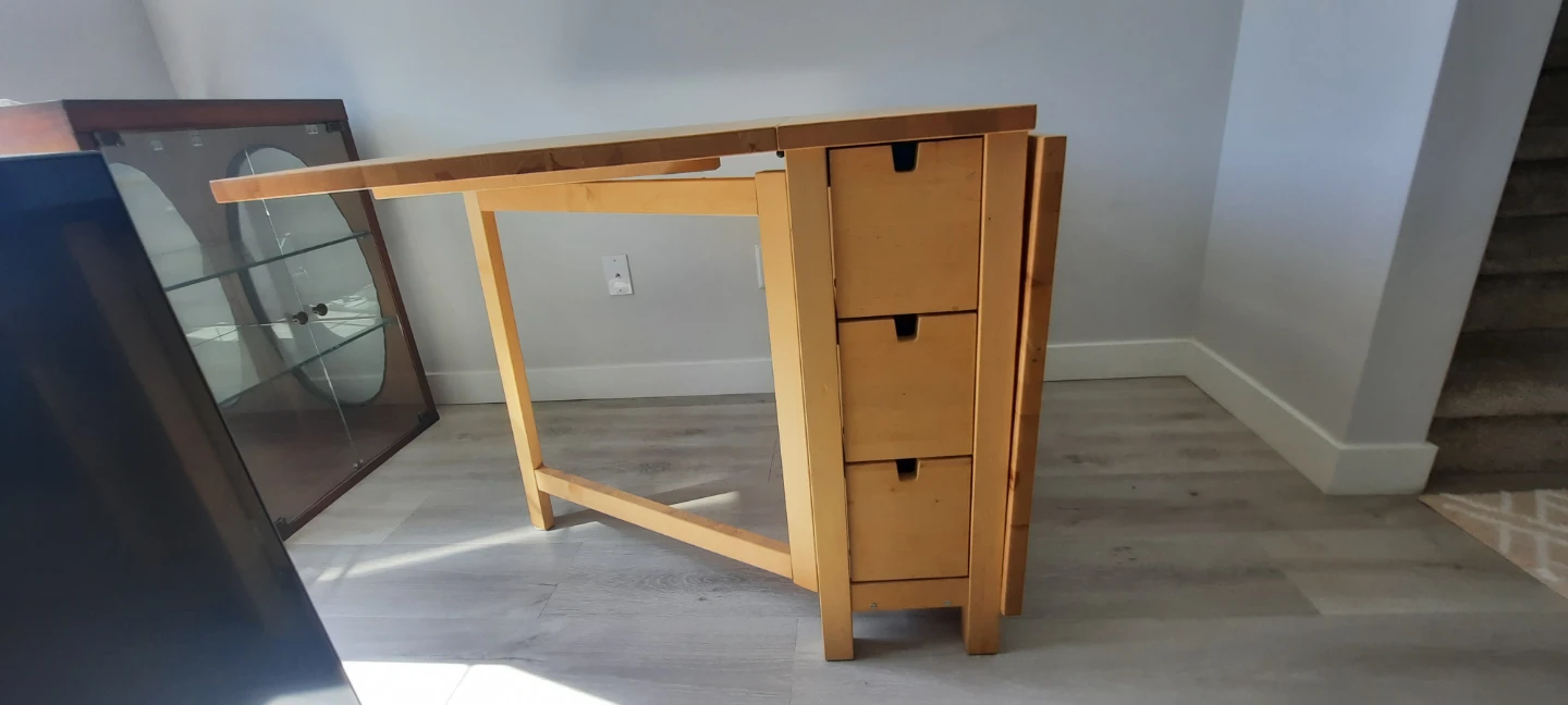 Light Wood Drop-Leaf Desk with 6Drawers - photo 2
