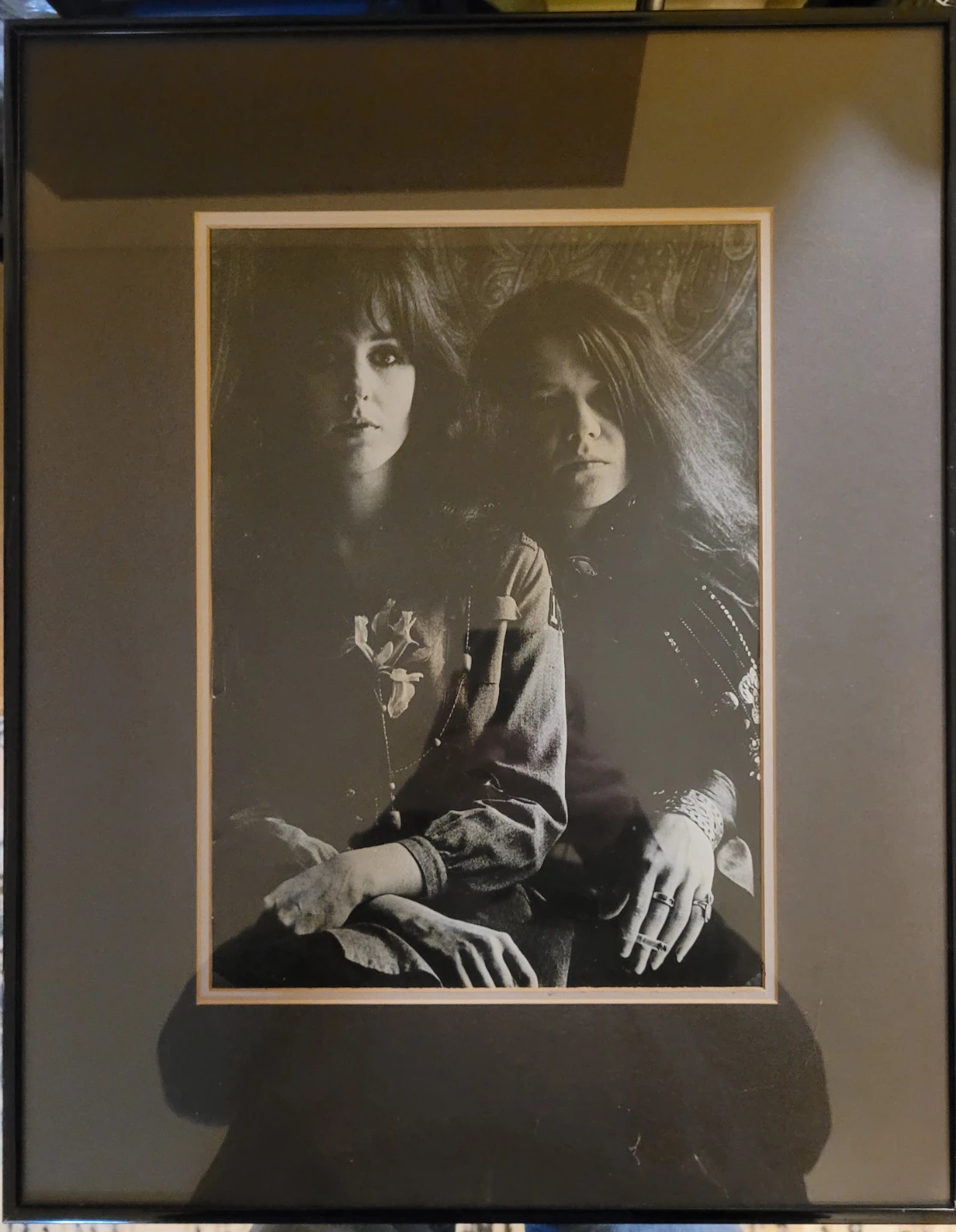 Framed Portrait Print Of Grace Slick & Janis Joplin.