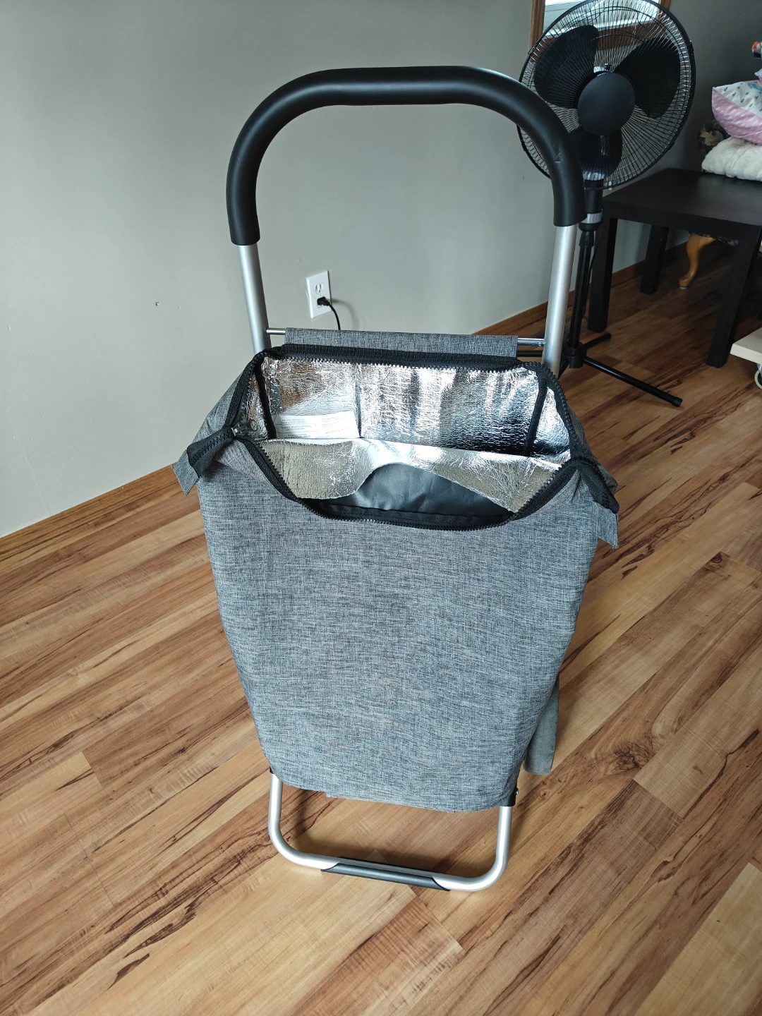Grey Rolling Shopping Cart with Insulated Bag - photo 2