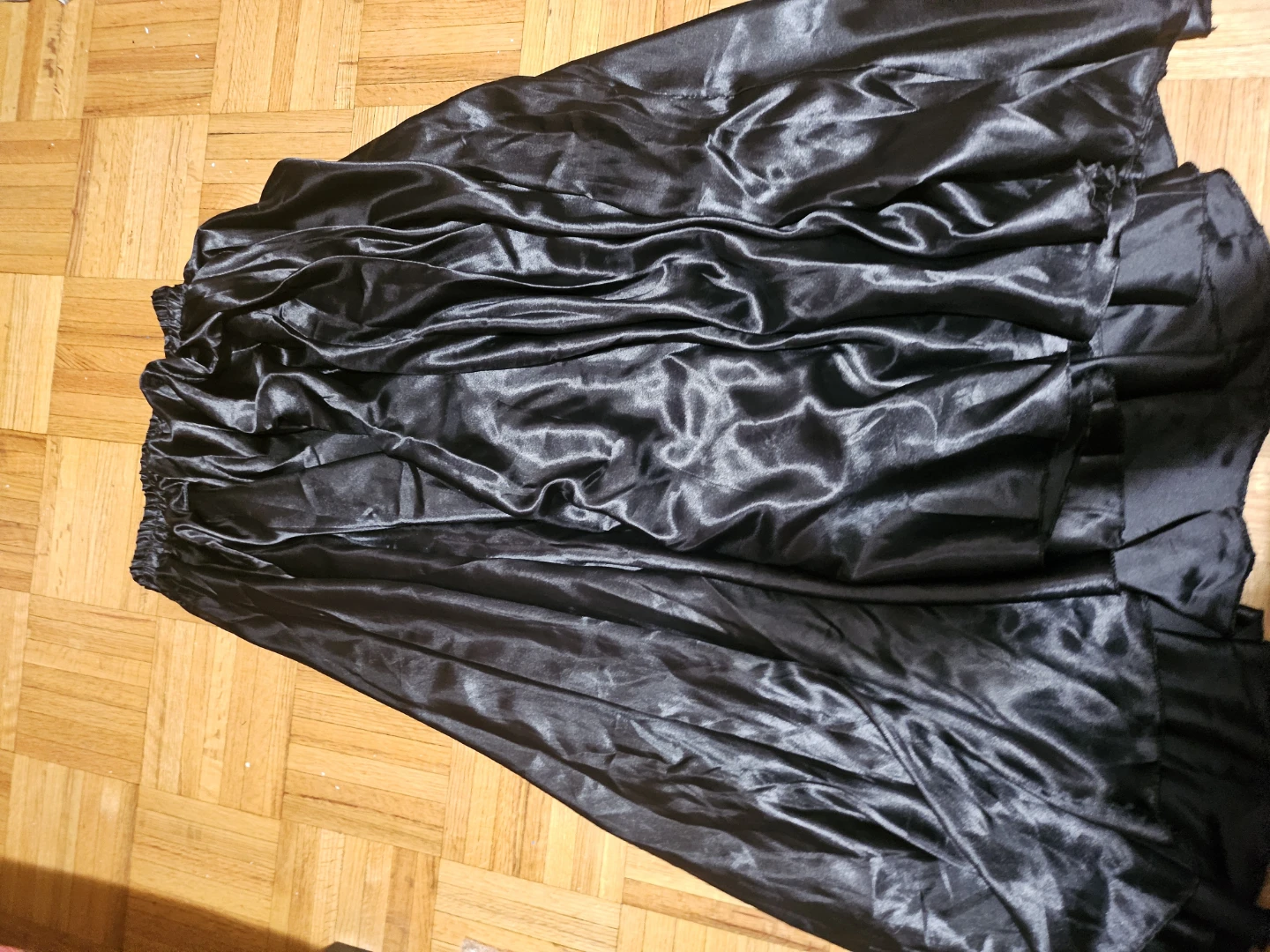Black Satinish Maxi Skirt