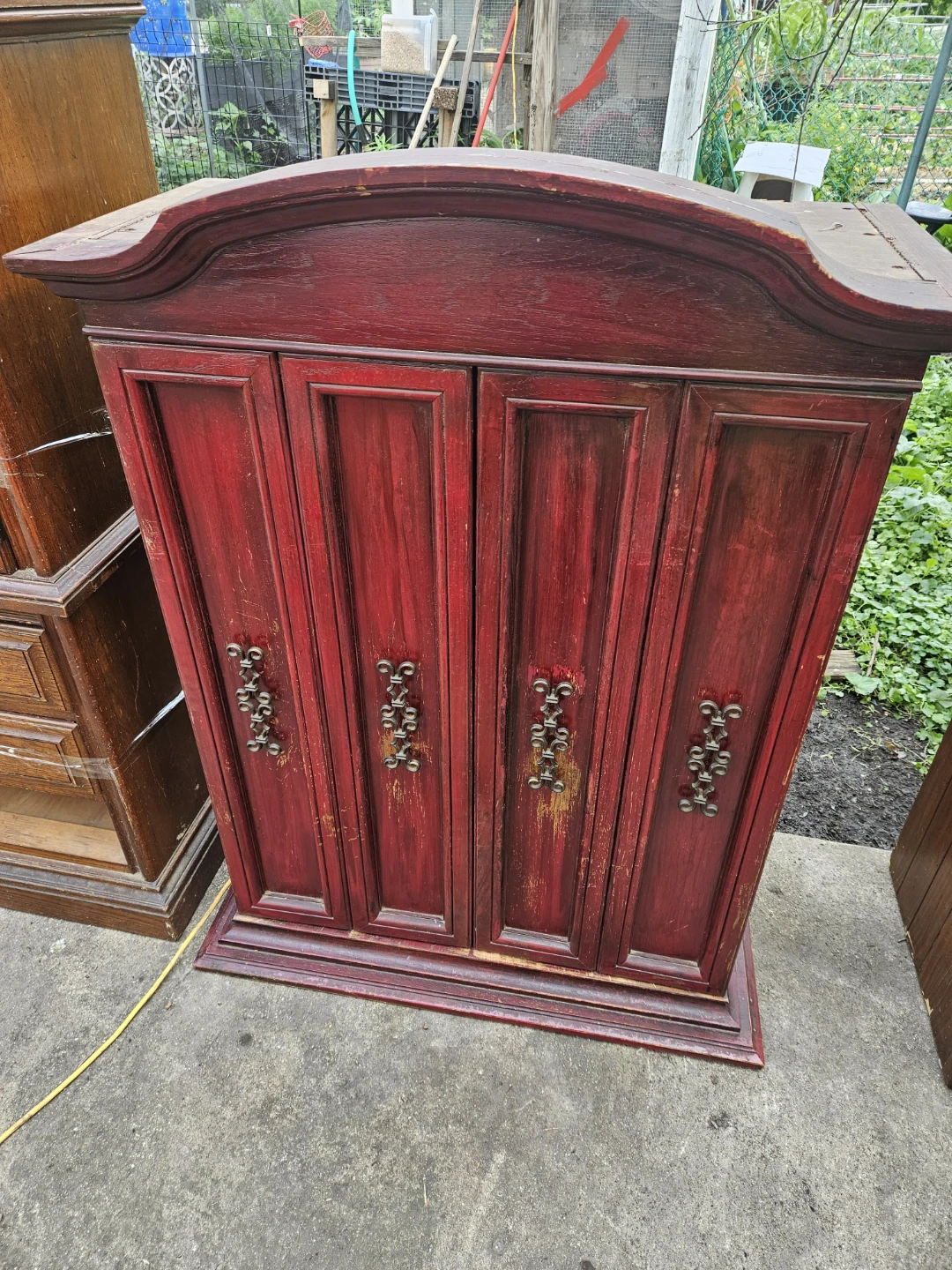 Vintage Red Armoire - photo 2