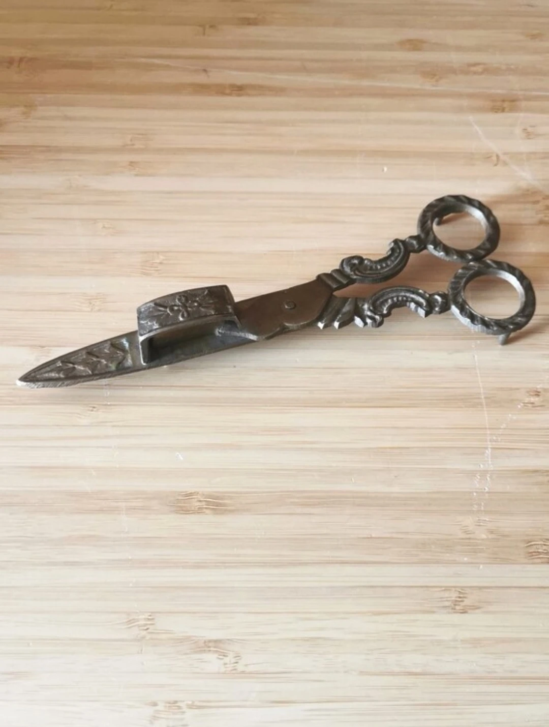 Antique European Ornate Candle Snuffer Footed Metal Design