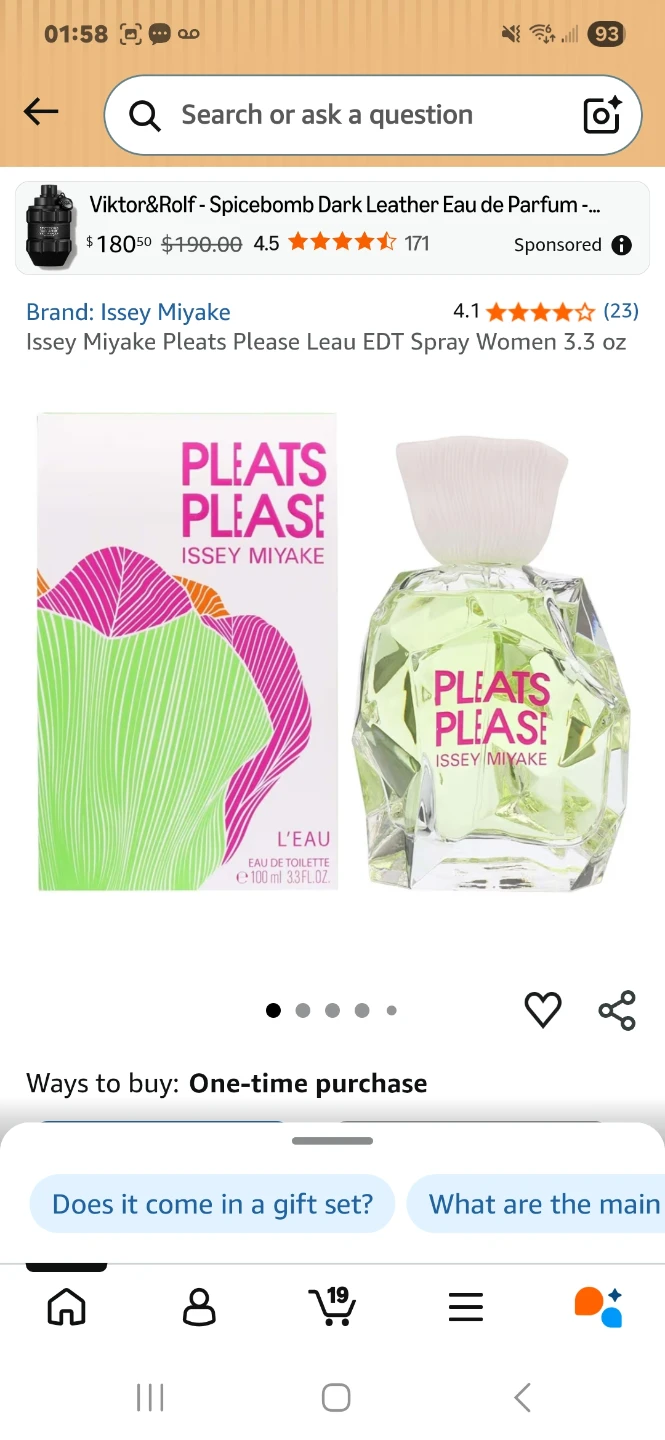 Issey Miyake Pleats Please L'Eau EDT Spray Women 3.3 oz