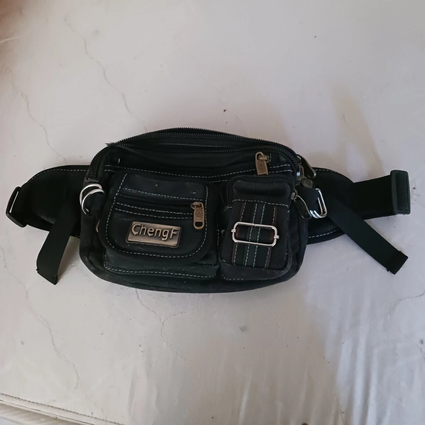 ChengF Black Fanny Pack